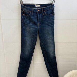 Madewell 10" rise Skinny Jeans 30 Tall Dark Wash
